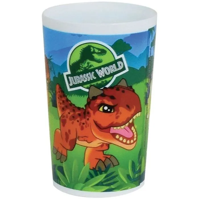 Fun House 006322 Juego de Vajilla Infantil Jurassic - Vaso, Plato Hondo, Plato Llano, Cubiertos, Botella y Caja para Merienda 5