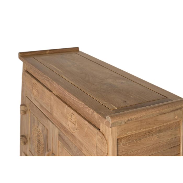 Aparador GINER Y COLOMER de Teca Maciza con Cajones y Puertas Talladas Estilo Oriental