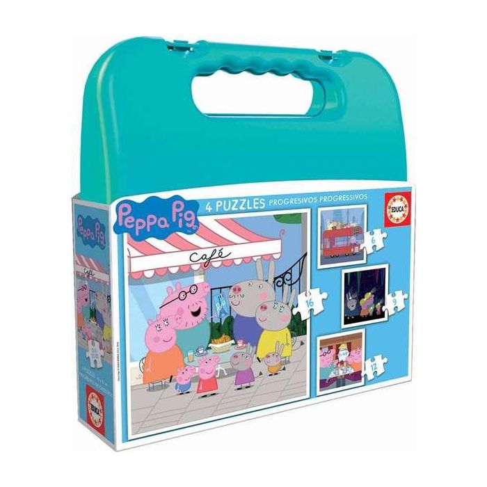 Puzzles progresivos 6-9-12-16 piezas peppa pig en maletin 6 Puzzles progresivos 6-9-12-16 piezas peppa pig en maletin 6
