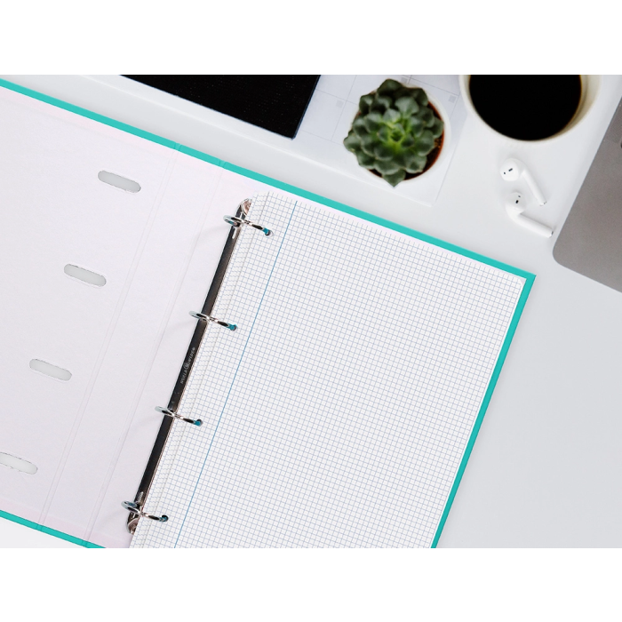 Liderpapel Recambio A4 250 Hojas 90gr Cuadro 4mm Con Margen 4 Taladros 8