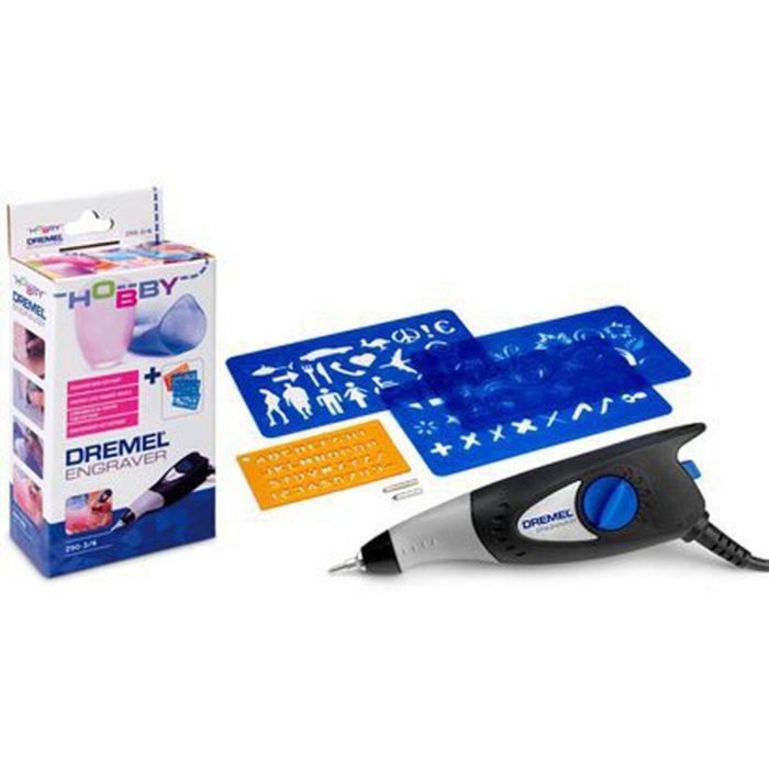 Dremel Grabador Herramienta de Precisión con Control de Profundidad Variable para Metales, Vidrio, Madera, Plástico y Cerámica - Kit con Plantillas 1