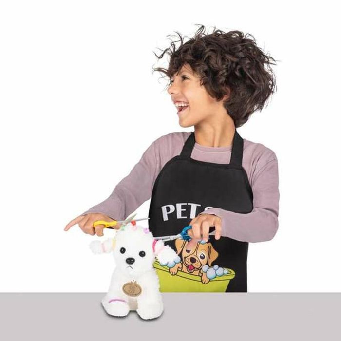 Disfraz yo quiero ser peluquero/a canino/a delantal, perrito de peluche, 5 mini pinzas, 5 coleteros, peine y tijeras talla 3-5 y 8 Disfraz yo quiero ser peluquero/a canino/a delantal, perrito de peluche, 5 mini pinzas, 5 coleteros, peine y tijeras talla 3-5 y 8