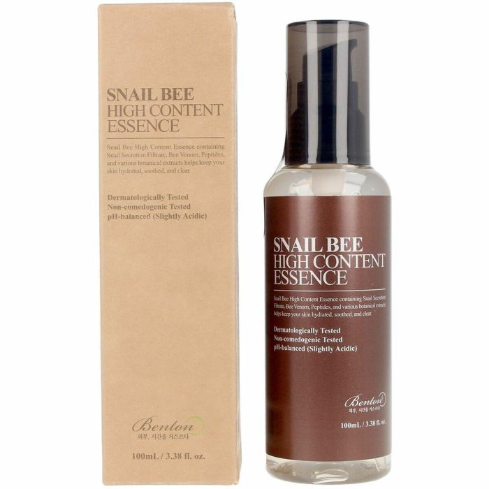 Benton SNAIL BEE HIGH CONTENT essence, Esencia Facial Hidratante Antiedad Piel Sensible con Baba Caracol & Veneno Abeja, 100 ml Benton SNAIL BEE HIGH CONTENT essence, Esencia Facial Hidratante Antiedad Piel Sensible con Baba Caracol & Veneno Abeja, 100 ml