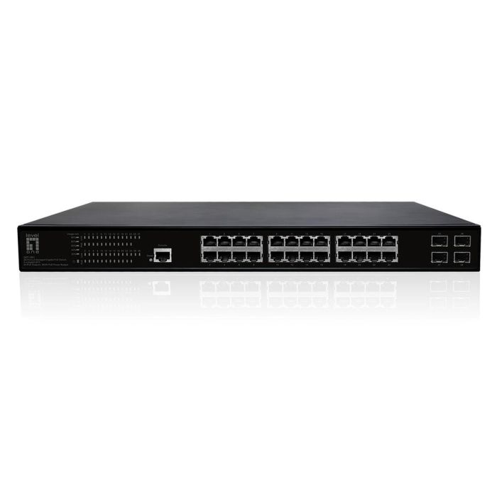 LevelOne GEP-2861 Switch Gestionado L2 28 Puertos Gigabit Ethernet 4xSFP 24xPoE+ 390W Montaje en Rack 19" 1U 0 LevelOne GEP-2861 Switch Gestionado L2 28 Puertos Gigabit Ethernet 4xSFP 24xPoE+ 390W Montaje en Rack 19" 1U 0