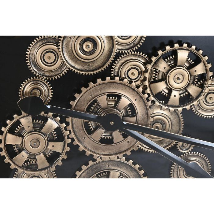 DKD Home Decor Reloj Pared Loft Decorativo Negro y Dorado 127x127x9 cm de Metal y Cristal Funciona con 3 Pilas AA 3 DKD Home Decor Reloj Pared Loft Decorativo Negro y Dorado 127x127x9 cm de Metal y Cristal Funciona con 3 Pilas AA 3