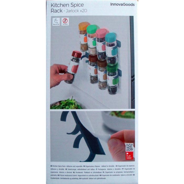 Organizador de Especias Adhesivo y Divisible Jarlock x20 InnovaGoods 1 Organizador de Especias Adhesivo y Divisible Jarlock x20 InnovaGoods 1