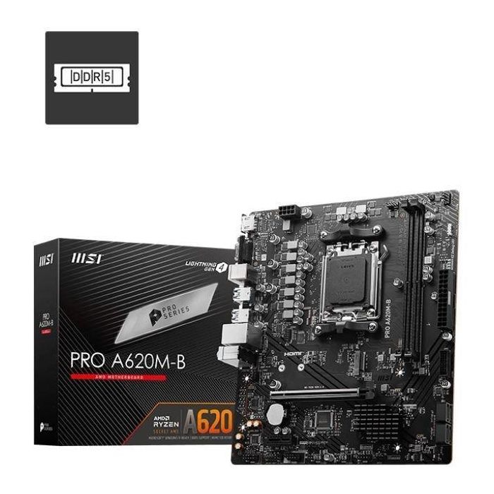 MSI PRO A620M-B Placa Base micro ATX AMD A620 Zócalo AM5 DDR5 para AMD Ryzen 7000/8000/9000 Series