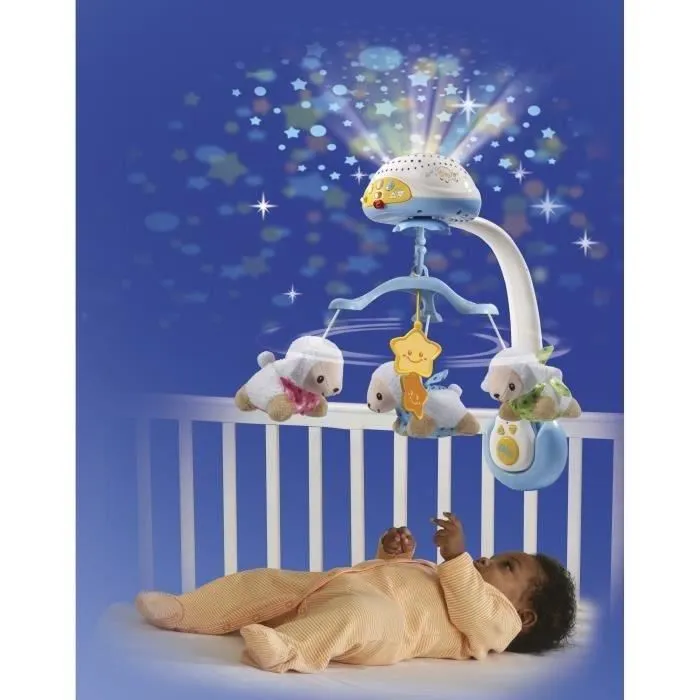 Vtech Baby Lumi Mobile Contador de ovejas azules - Móvil 3 en 1 con control remoto y proyector desmontable para bebés desde el nacimiento 4