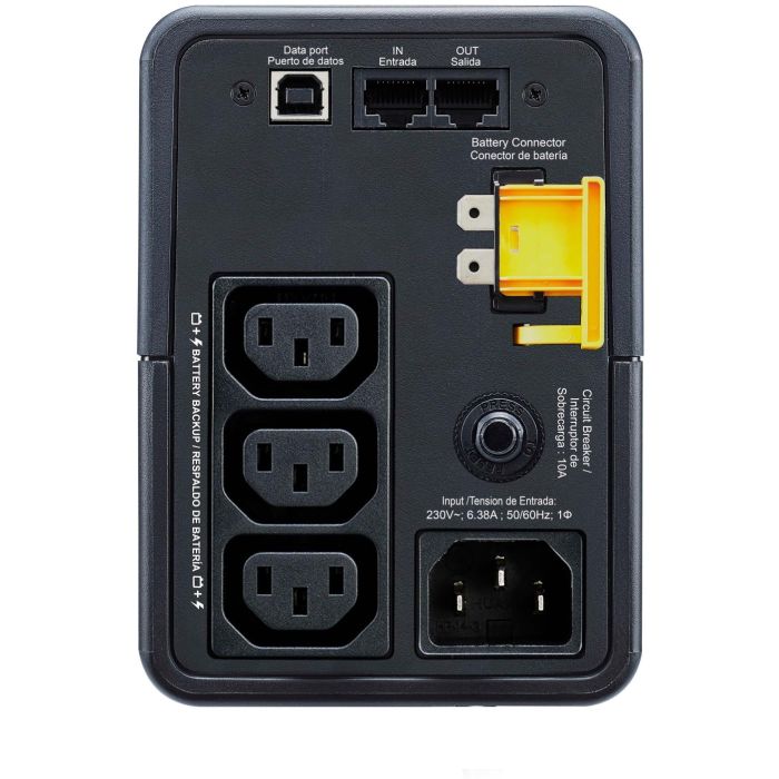 APC BX500MI Sistema de Alimentación Ininterrumpida (UPS) Línea Interactiva 0,5 kVA 300 W Torre Negro 3 Salidas AC 2