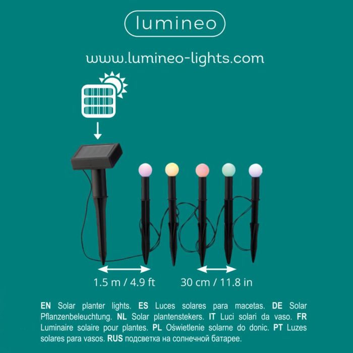 Lumineo Estaca Solar con Forma Sembradora 898167 Luz Solar Policristalino 2 lm 18x120cm 1