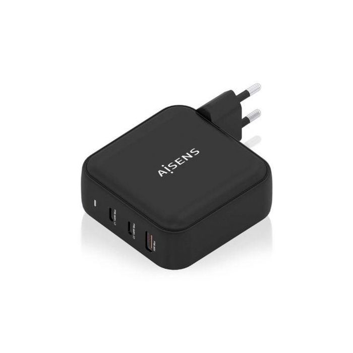 AISENS ASCH-140W3P031-BK Cargador GaN 140W para Portátiles, Móviles, Tablets. 2x USB-C PD 3.1, 1x USB-A QC 3.0. Carga Rápida Universal Negro. 1 AISENS ASCH-140W3P031-BK Cargador GaN 140W para Portátiles, Móviles, Tablets. 2x USB-C PD 3.1, 1x USB-A QC 3.0. Carga Rápida Universal Negro. 1