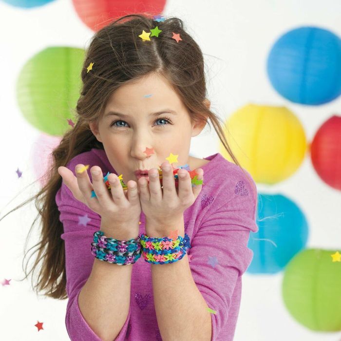 Bandai BAN1738045210754 Rainbow Loom Mini Combo Set Loomi Pals - Caja para hacer pulseras con 2100 elásticos y 60 charms 7
