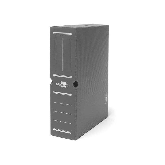 Caja Archivo Definitivo Plastico Liderpapel Gris 387x275x105 mm 5 unidades 2