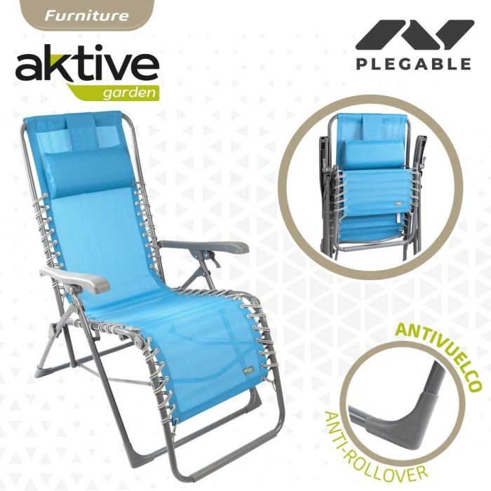 Tumbona textileno azul coral aktive 160x52x76/106cm 2 Tumbona textileno azul coral aktive 160x52x76/106cm 2