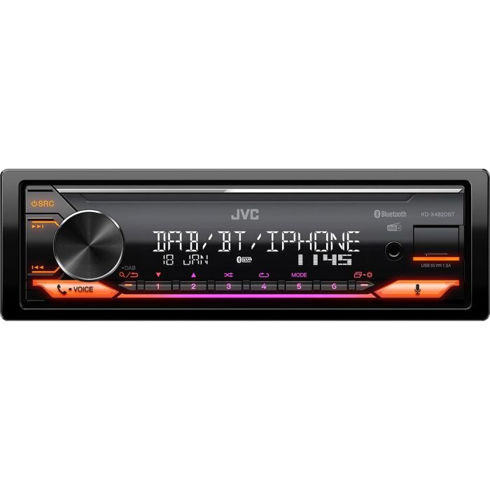Radio CD para Coches JVC KD-X482DBT Negro 1