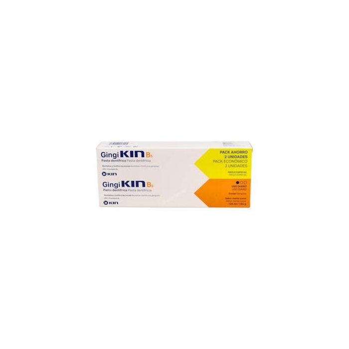 Kin GINGIKIN B5 Pasta Dentífrica Pack 2x125ml Cuidado Encías Sensibles, Fortalece y Previene Inflamación, Sangrado, Caries y Placa