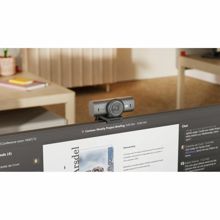 Logitech MX Brio 705 Webcam 4K Ultra HD Profesional para Colaboración y Streaming Certificada Teams Zoom Google Meet 3
