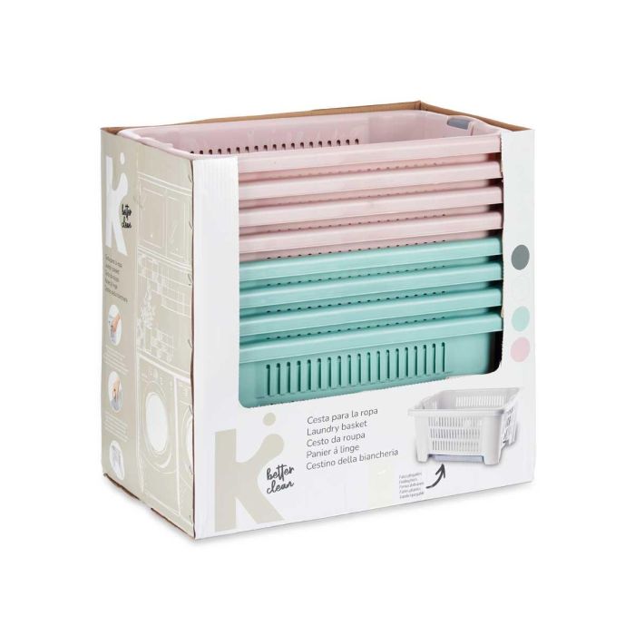 Cesta Ropa Patas Plegables Surtidos Col Rosa Verde Kipit 39X58CM (8 Unidades) 2 Cesta Ropa Patas Plegables Surtidos Col Rosa Verde Kipit 39X58CM (8 Unidades) 2