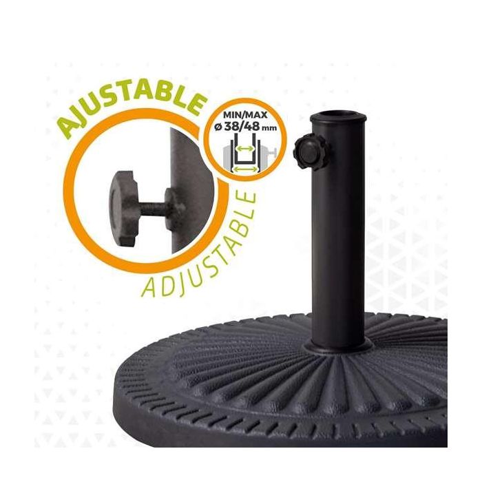 Base parasol poliresina 14 kg gris tubo d38/48 49x32cm 2 Base parasol poliresina 14 kg gris tubo d38/48 49x32cm 2