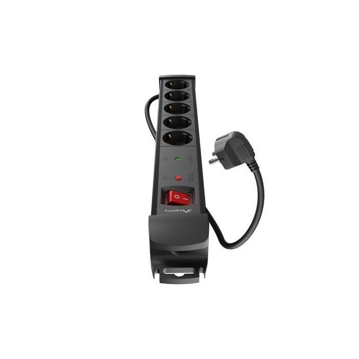 Lanberg SP1-05F-0150-BK Base Múltiple de 5 Salidas AC Tipo F, Cable de 1,5 m, Color Negro, Con Supresor de Sobretensiones 2 Lanberg SP1-05F-0150-BK Base Múltiple de 5 Salidas AC Tipo F, Cable de 1,5 m, Color Negro, Con Supresor de Sobretensiones 2