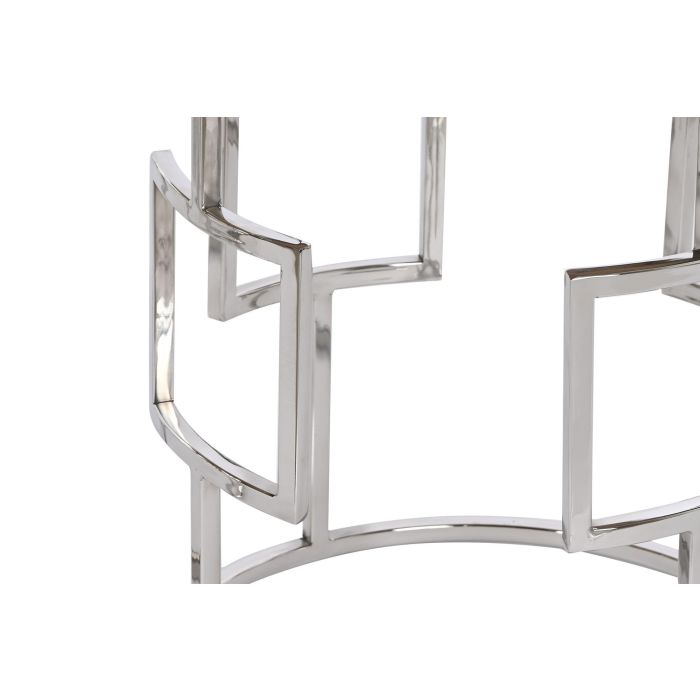 DKD Home Decor Mesita Auxiliar Loft Natural Plateado Mango y Cromado 49.5 x 62 x 49.5 cm Set de 3 3