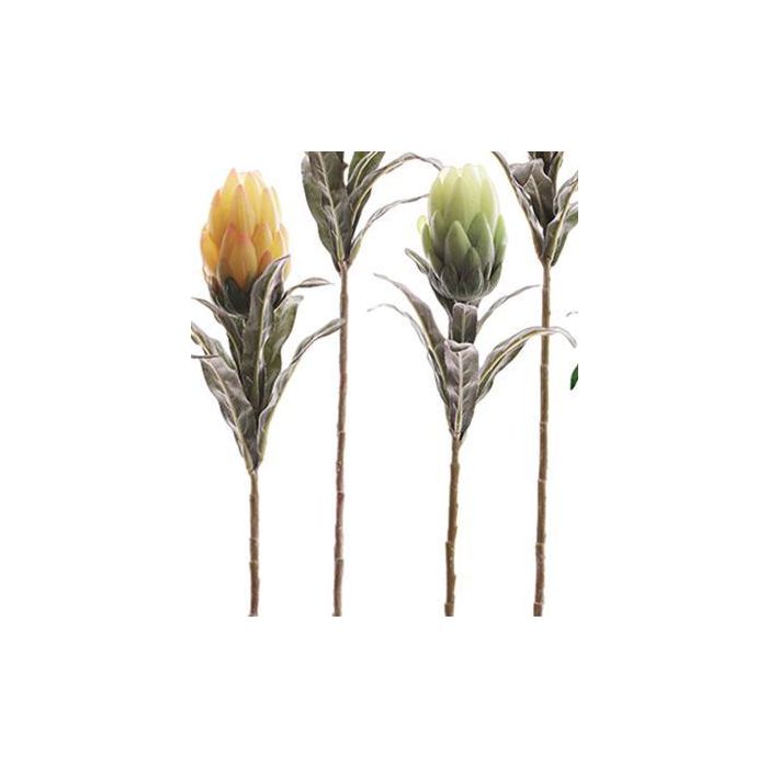 DKD Home Decor Flor Artificial Alcachofa Amarilla Verde 65 cm Surtida Pack 24 Unidades