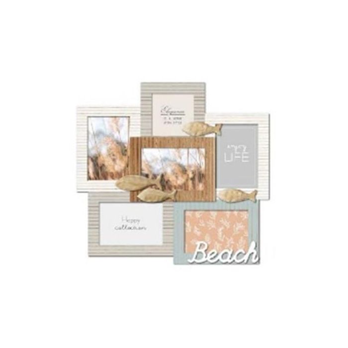 Marco Multifoto Atlantico DKD Home Decor Marron Turquesa 2 x 44.5 x 46.5 cm
