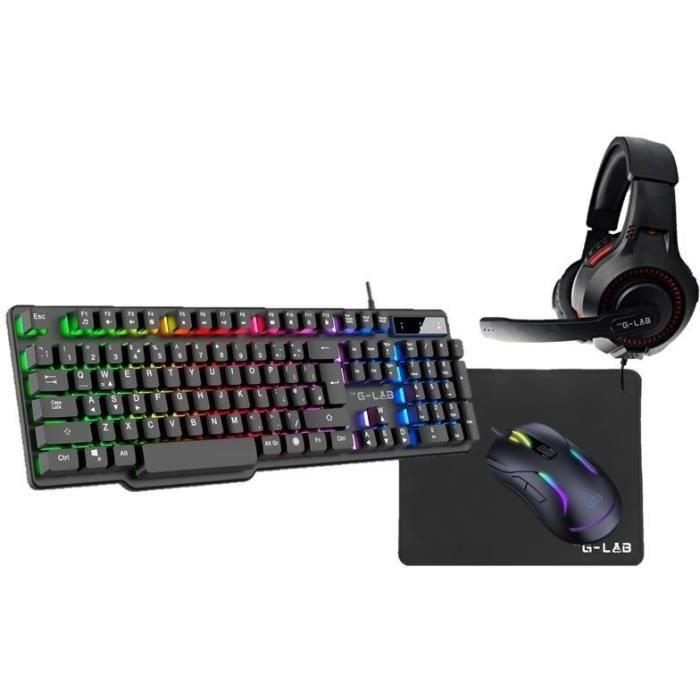 COMBO GAMING 4en1 - THE G-LAB - COMBO-SULFUR/FR - Teclado y ratón retroiluminados para juegos + Auriculares para juegos + Alfombrilla para ratón COMBO GAMING 4en1 - THE G-LAB - COMBO-SULFUR/FR - Teclado y ratón retroiluminados para juegos + Auriculares para juegos + Alfombrilla para ratón