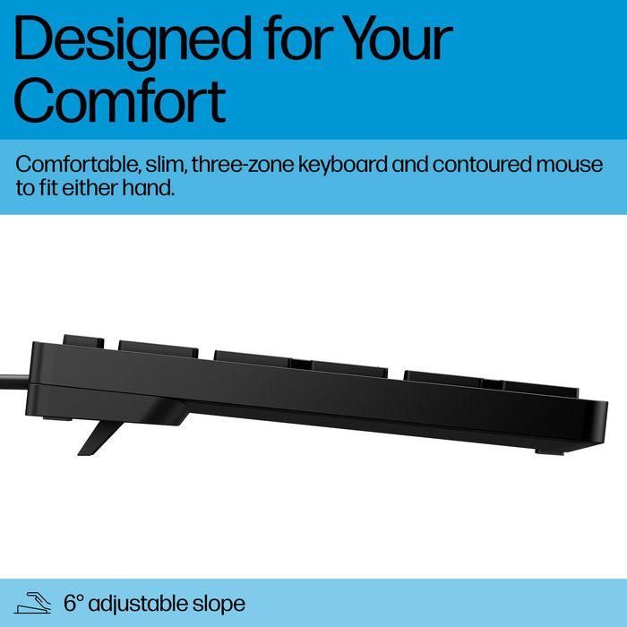 HP 320MK Teclado y Ratón Combo con Cable USB - Distribución SWISS - Ideal para Productividad Profesional en Escritorio 3