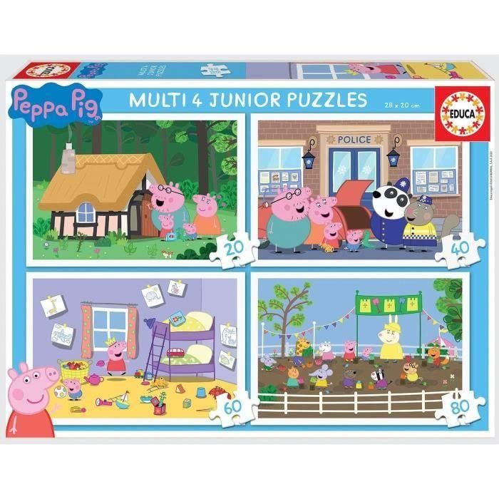 Puzzles Multi 4 Junior Peppa Pig 20-40-60-80 18645 Educa