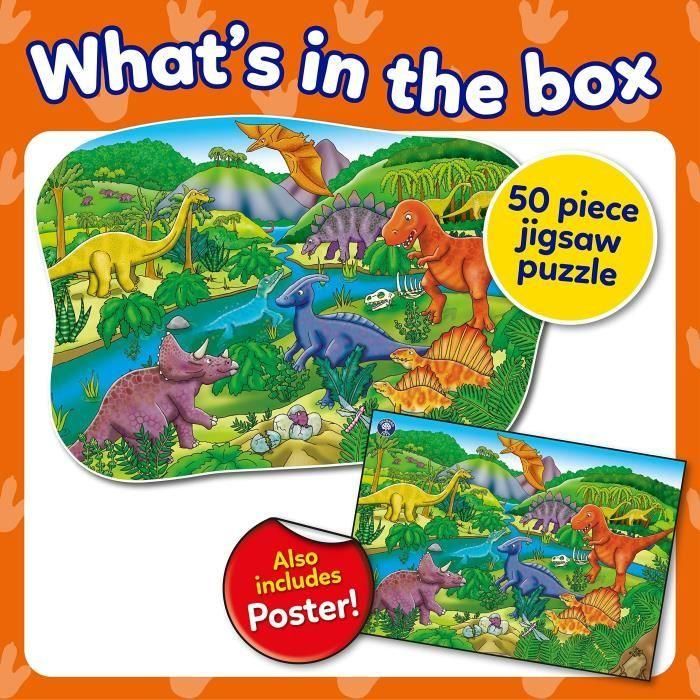 Puzzle de Dinosaurios - ORCHARD - 50 piezas - Desarrolla habilidades de coordinación y observación 1 Puzzle de Dinosaurios - ORCHARD - 50 piezas - Desarrolla habilidades de coordinación y observación 1