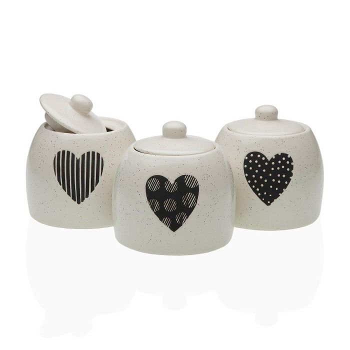 Azucarero Versa Nathalie Gres 6,9 x 8,9 x 6,9 cm Corazón