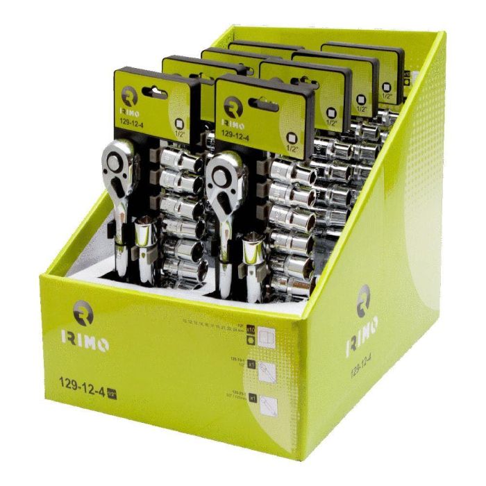 Irimo 129-12-4 Carraca 1/2 Pulg, 10 Vasos 10-24 Mm, Alargadera 125 Mm, Juego 12 Piezas Acero Cromo Vanadio Acabado Cromado Brillante DIN 3120 3124 3122 1 Irimo 129-12-4 Carraca 1/2 Pulg, 10 Vasos 10-24 Mm, Alargadera 125 Mm, Juego 12 Piezas Acero Cromo Vanadio Acabado Cromado Brillante DIN 3120 3124 3122 1