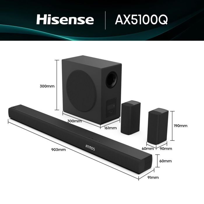 Barra de Sonido Hisense AX5100Q 580 W Negro 17 Barra de Sonido Hisense AX5100Q 580 W Negro 17