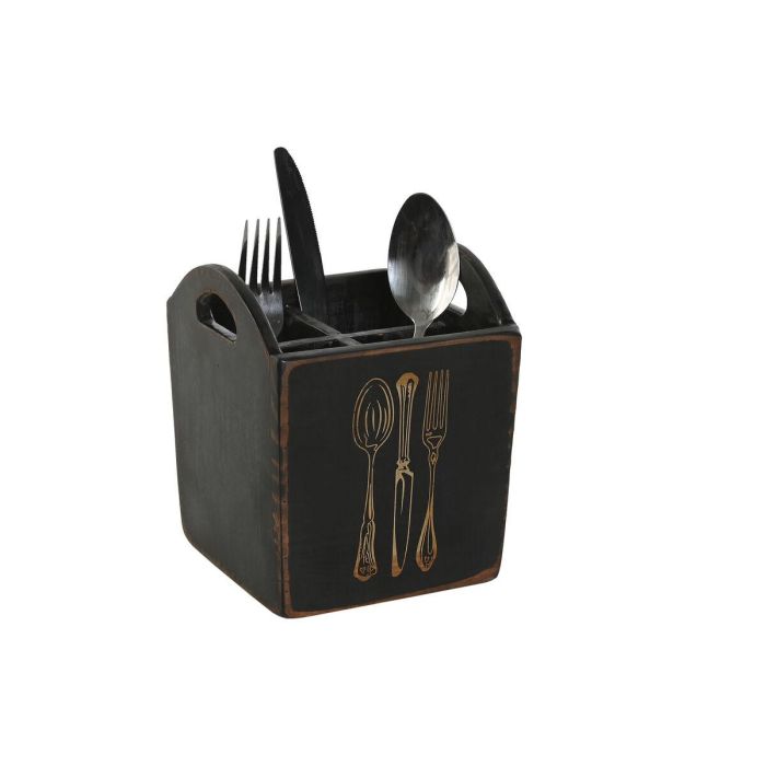 Cubertero Tradicional DKD Home Decor Blanco Negro 15 x 18 x 15 cm Set de 2 1 Cubertero Tradicional DKD Home Decor Blanco Negro 15 x 18 x 15 cm Set de 2 1
