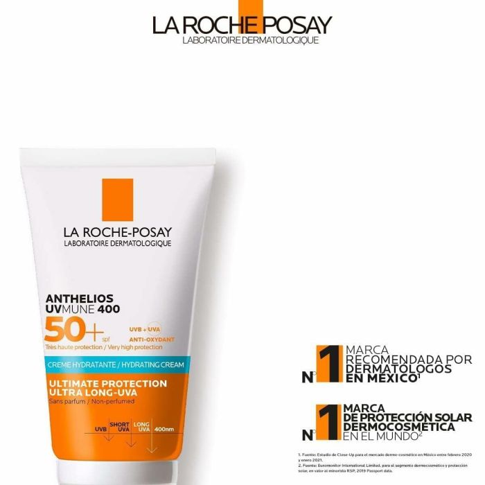 La Roche Posay ANTHELIOS UV-MUNE 400 Protector Solar Facial Crema Hidratante SPF50+ Muy Alta Protección Piel Sensible 50 ml 8