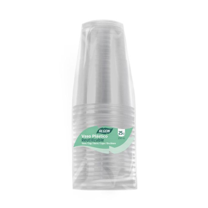 Vaso Transparente 250 cc Algon - Set de 25 - Inde (24 Cajas) 1 Vaso Transparente 250 cc Algon - Set de 25 - Inde (24 Cajas) 1
