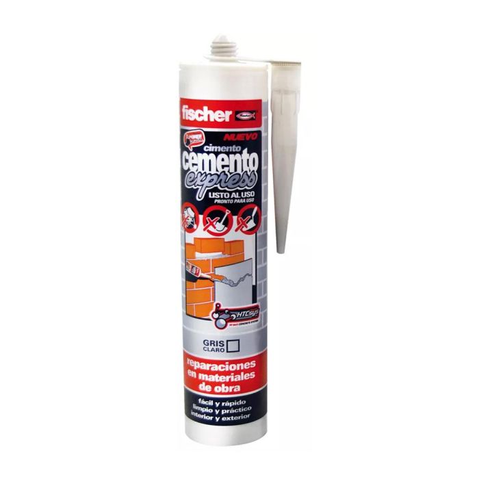 Fischer Cemento express gris claro 310 ml - Relleno de reparación de juntas, libre de olores, fácil aplicación - Ref. 512352 0 Fischer Cemento express gris claro 310 ml - Relleno de reparación de juntas, libre de olores, fácil aplicación - Ref. 512352 0