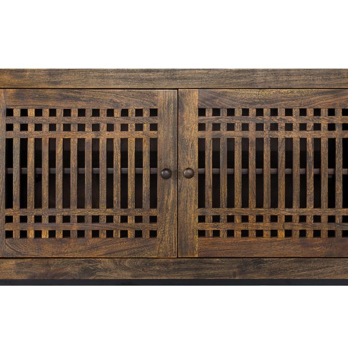 Giner Y Colomer Mueble TV Acacia Metal 4 Puertas 200 cm Marrón 3