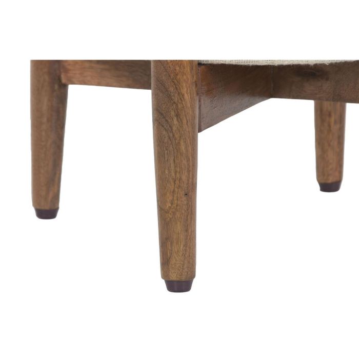 DKD Home Decor Reposapiés Urban Crudo Multicolor de Algodón y Madera de Mango con Tapa Bordado 35 x 45 x 35 cm 5