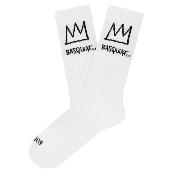 Calcetines Jimmy Lion Basquiat Crown Blanco 41-46