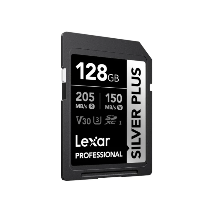 Lexar 128Gb Professional Silver Plus Sdxc Uhs-I Cards, Up To 205Mb/S Read 150Mb/S Write C10 V30 U3