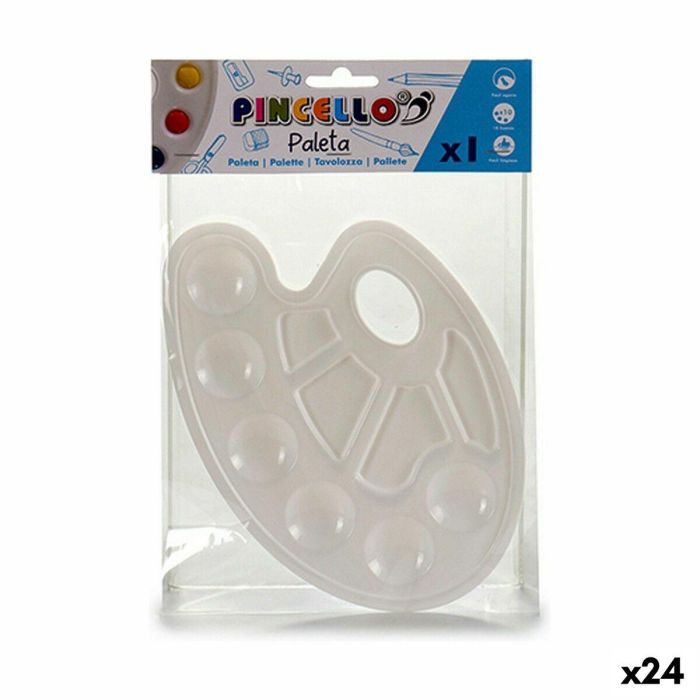 Paleta Pincello Blanco Plástico 19,5 x 1 x 26 cm (24 Unidades) Paleta Pincello Blanco Plástico 19,5 x 1 x 26 cm (24 Unidades)