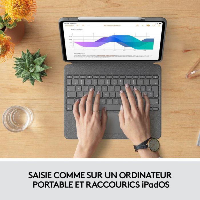Logitech COMBO TOUCH IPAD AIR PRO 12.9 Teclado y Estuche para iPad Air y iPad Pro 12.9 con Trackpad y 4 Modos de Uso 9 Logitech COMBO TOUCH IPAD AIR PRO 12.9 Teclado y Estuche para iPad Air y iPad Pro 12.9 con Trackpad y 4 Modos de Uso 9