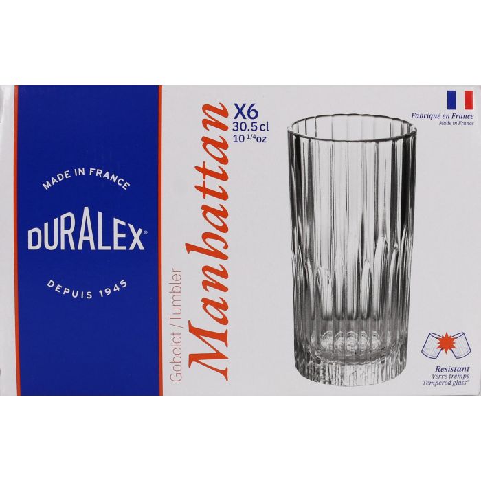 Duralex Set de 6 Vasos Transparentes 30.5 cl Manhattan (8 Cajas) 1