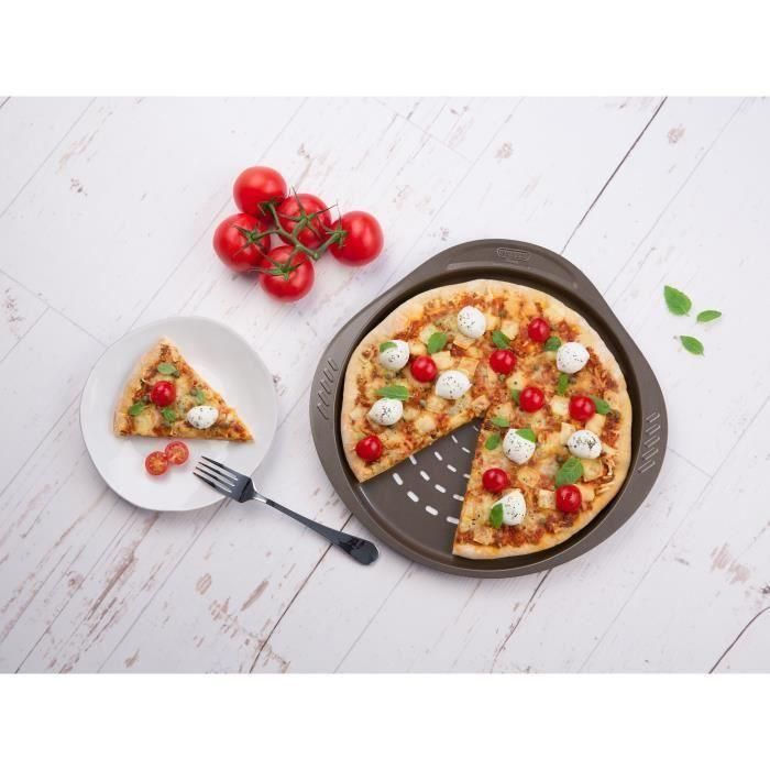 Fuente Pizza Acero Asimetria Pyrex 32 cm 2 Fuente Pizza Acero Asimetria Pyrex 32 cm 2