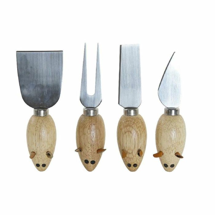 Utensilios DKD Home Decor Natural Plateado 15 x 3.3 x 18 cm Set de 4