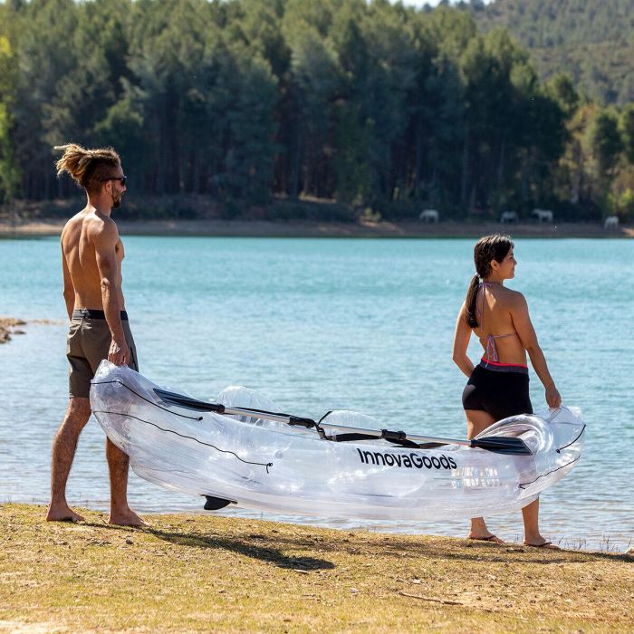 Kayak Hinchable Transparente con Accesorios Paros InnovaGoods 312 cm 2 plazas 18 Kayak Hinchable Transparente con Accesorios Paros InnovaGoods 312 cm 2 plazas 18