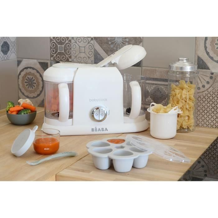 BEABA Babycook Duo Baby Robot Blanco y Plata 2