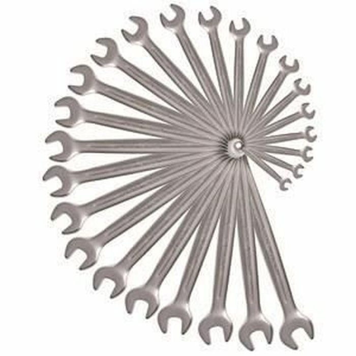KS TOOLS 922.0075 - Juego de llaves combinadas métricas de 25 piezas en estuche, 6 a 34 mm, ángulo de horquilla 15°